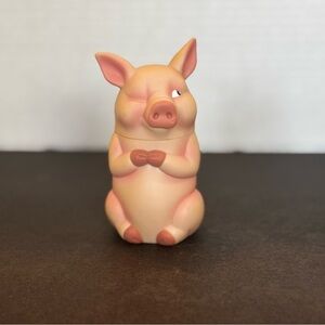 Vintage 2002 Club Earth Rudy The Pig Toy Hard Plastic Container Rare 4.25 in.